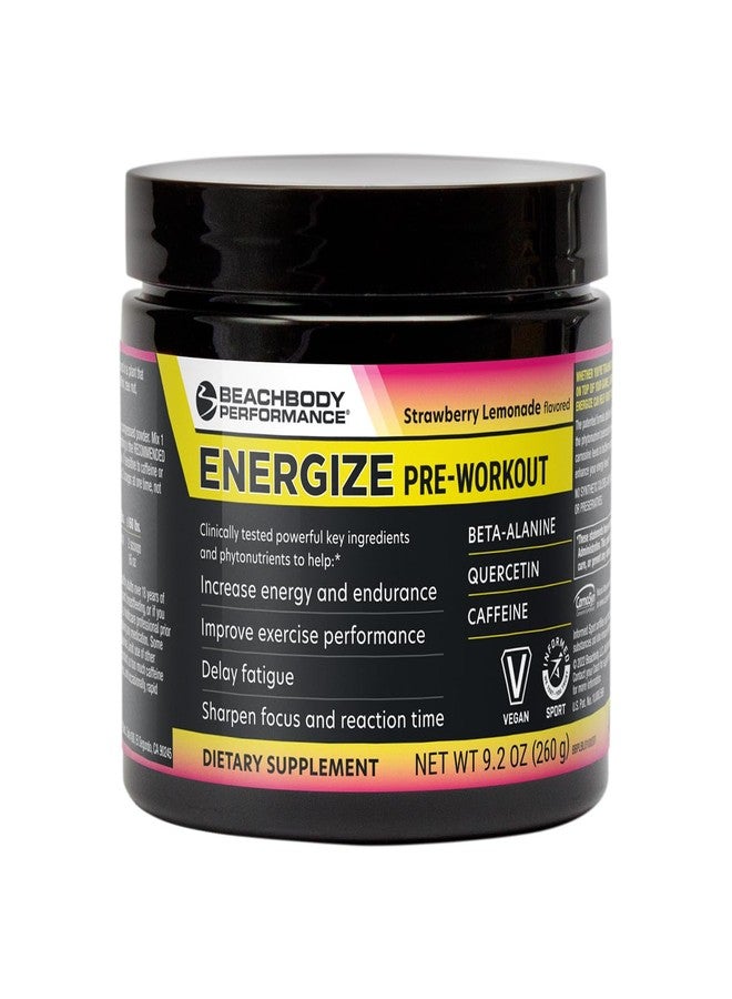 BODi Energize Pre Workout Powder - Beta-Alanine, Quercetin & Low-Dose Caffeine Formula for Enhanced Energy & Focus, Increase Energy & Endurance Supplement, Strawberry Lemonade, 40 Servings - Image 1
